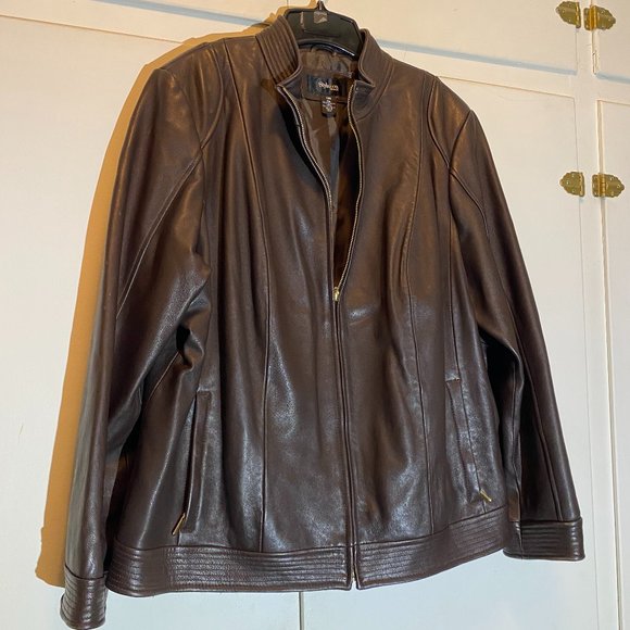 Style & Co. Jackets & Coats Style Co Womens Brown Leather Jacket